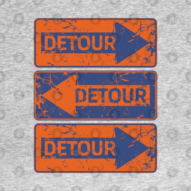 Vintage Distressed DETOUR Sign Graphic by wickedpretty